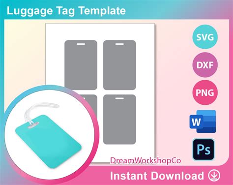 sublimation luggage tag template